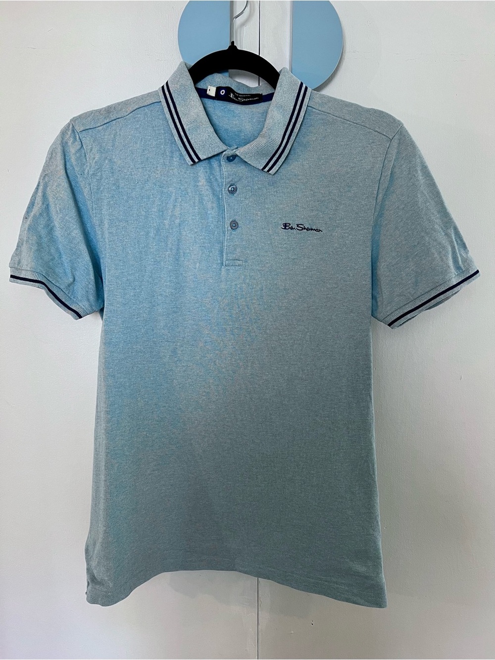 Ben Sherman Small Light Blue Polo with Navy Trim